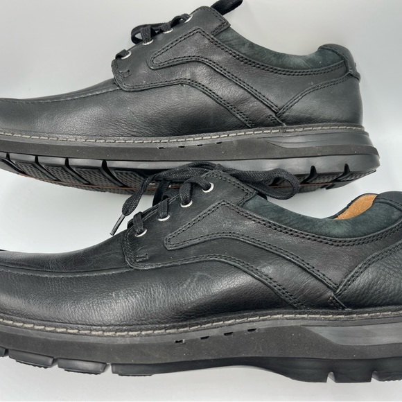 Men’s Clark’s Unstructured Black Leather Oxfords Size 11 - Picture 7 of 16